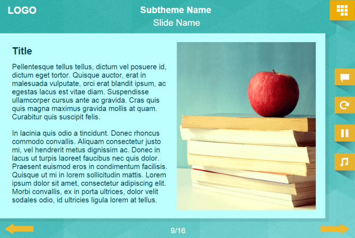 Image + Text Interactive Slide — eLearning Lectora Template for eCourses