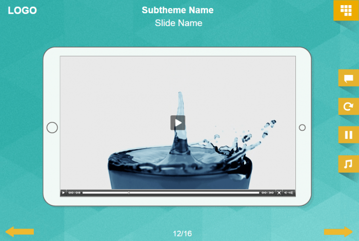 Slide With Video On Tablet — eLearning Lectora Template