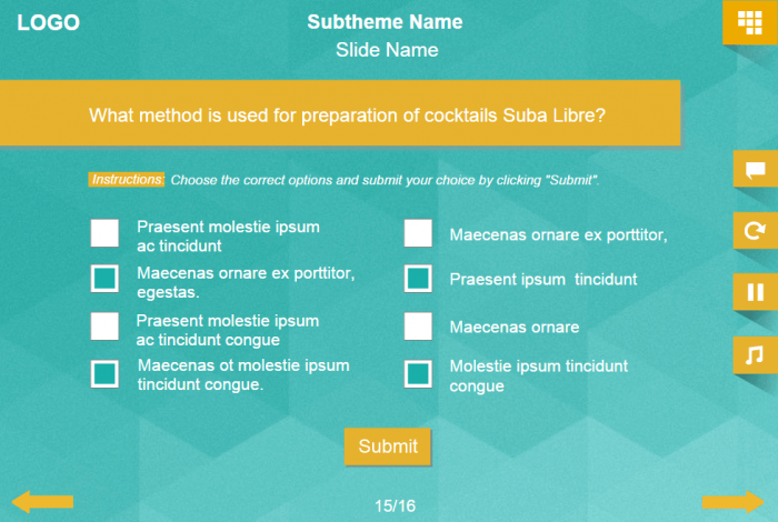 Quiz With Multiple Choice — Lectora eLearning Template