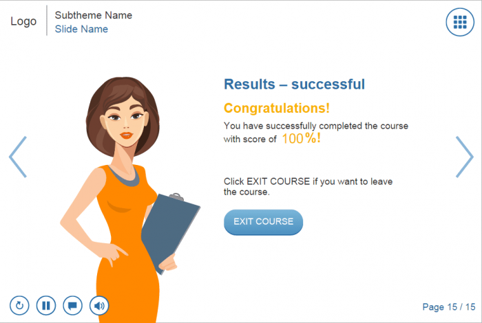 Course Results — Lectora eLearning Template