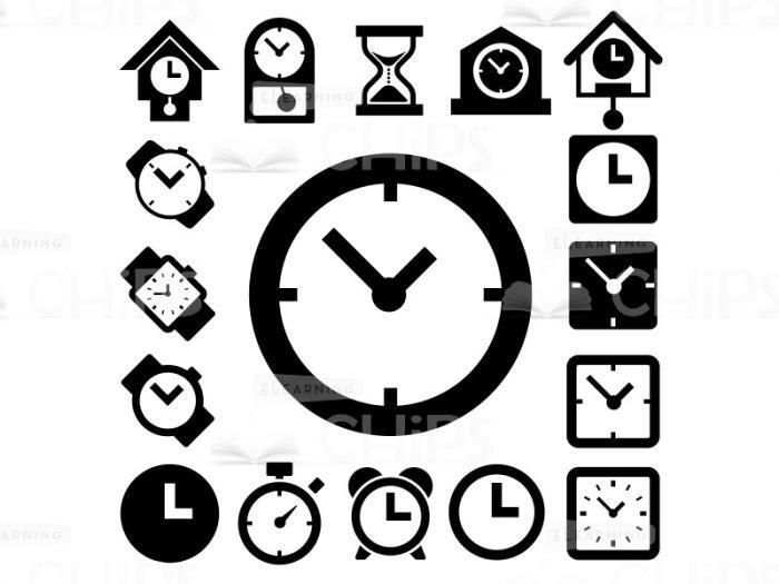 Black And White Clocks Set-0