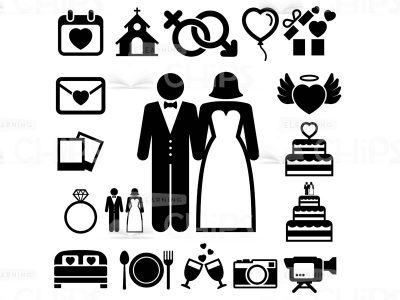 Wedding Ceremony Icon Set-0