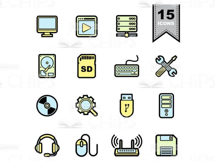 Computer Hardware Icons Set -0