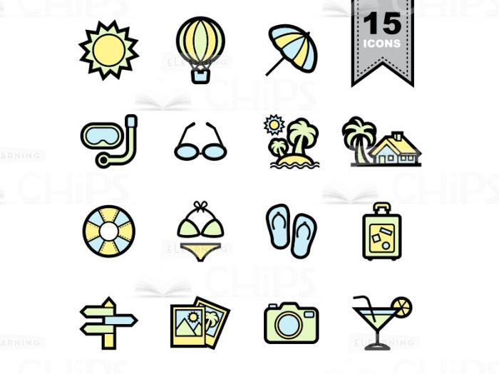 Summer Vacation Icons Set-0