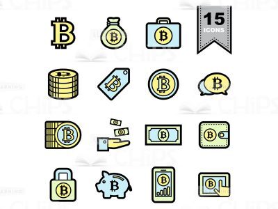 Bitcoins Icons Set-0
