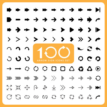 100 Arrow Sign Icons Pack-0