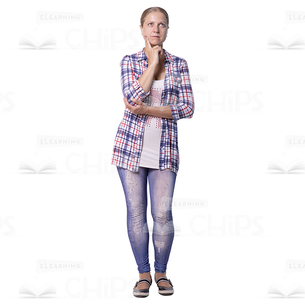 Thoughtfully Standing Cutout Woman Character -0 Thoughtfully Standing Cutout Woman Character -0