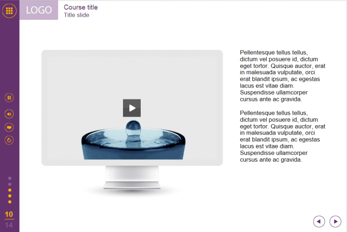 Slide With Video On Desktop — eLearning Lectora Template