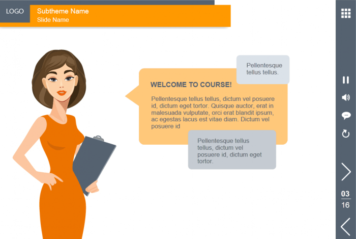 Attractive Lady With Callout — Lectora eLearning Template