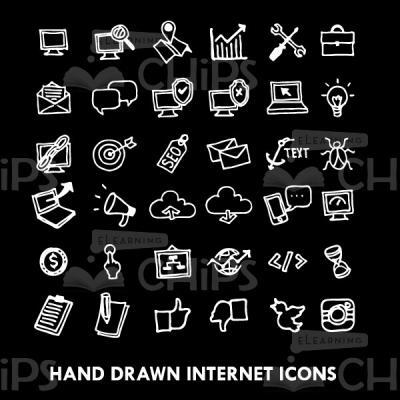 Hand Drawn Icons On Black Background-0