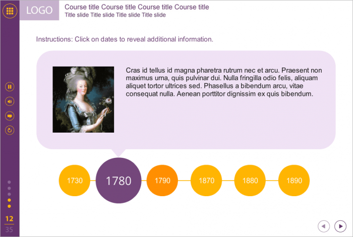 Active Purple Button — eLearning Template for Articulate Storyline