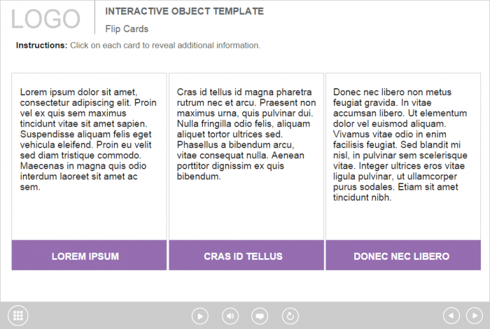 Flip Cards — eLearning Lectora Template