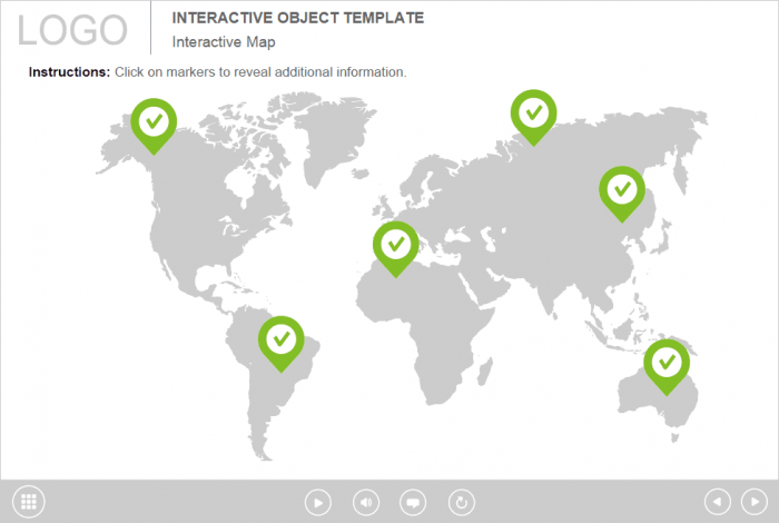 World Map Knowledge Check — Lectora Publisher Templates for eLearning Developers Free Download