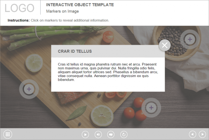 Cookery Popup Window — Download Lectora Templates