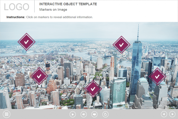 Big City View Knowledge Check — Download Lectora Templates for eLearning Developers