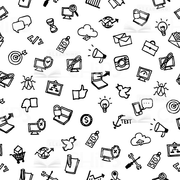 Seamless Pattern Of Vector Icons-0