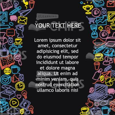 Black Seamless Pattern With A Text Space -0