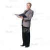 Pleased Cutout Man With Folder-0