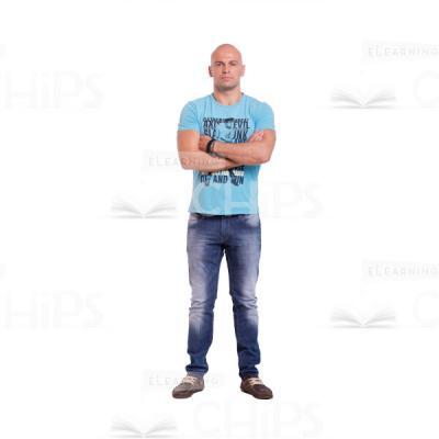 Young Man Cutout Character With Crossed Arms-0