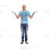 Cutout Man Character Spreading His Arms -0