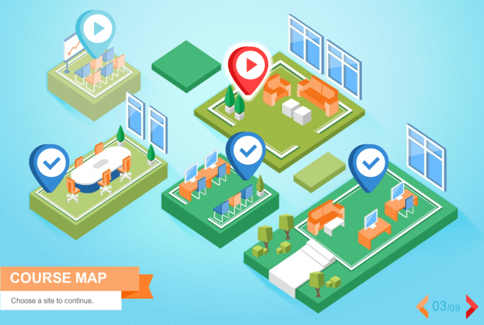Office Locations Course Map — eLearning Storyline Template