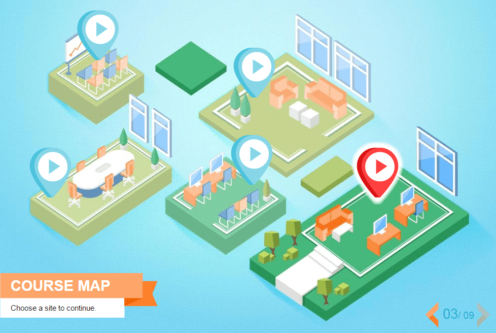 Interactive Office Locations Course Starter Template — Trivantis Lectora-2413 Interactive Office Locations Course Starter Template — Trivantis Lectora-2413