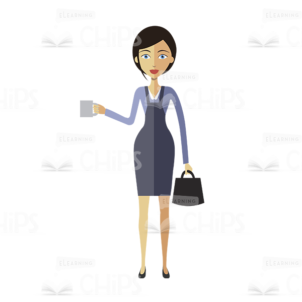 Businesswoman Ready To Work Vector Character-0