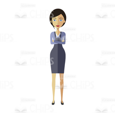 Businesswoman Vector Character With Crossed Hands-0