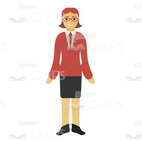 Red-haired vector woman wearing glasses-0