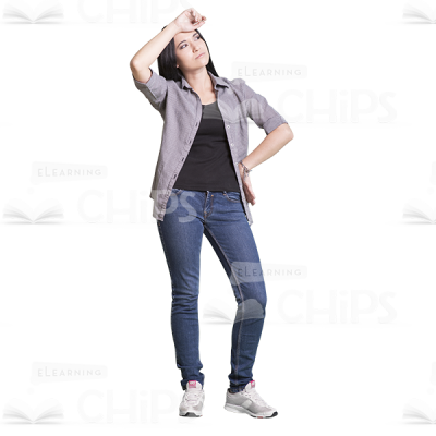 Exhausted girl cutout character-0