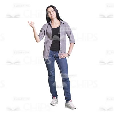 Cutout image of a thoughtful pointing teenager-0