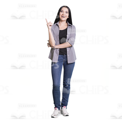 Handsome Cutout Character Pointing Upwards-0