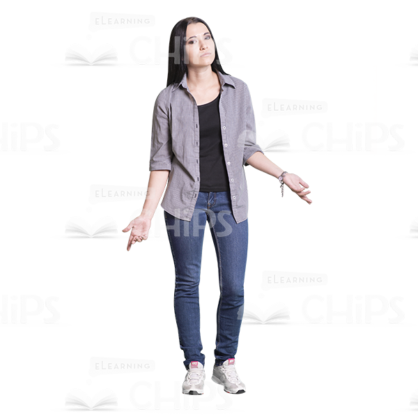 Cutout image of sad teenage girl with opened arms-0