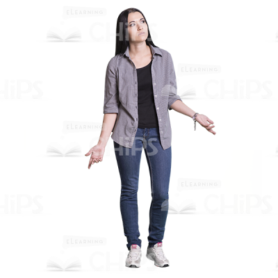 Cutout image of surprised teenager with opened arms-0