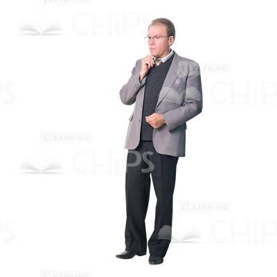Thoughtfully Standing Man Cutout Image -0