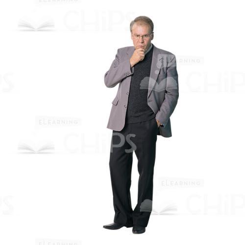 Cutout Photo Of Thougtful Man With Hand On Chin-0