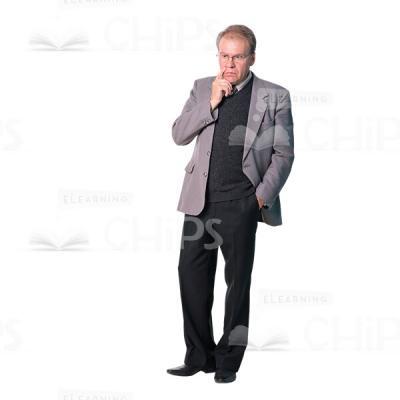 Cutout Photo Of Confused Man With Finger On Cheek-0