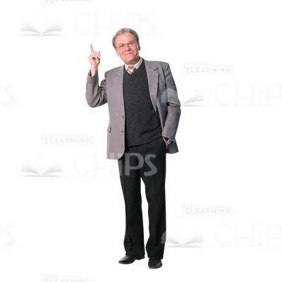 Smiling Man Pointing Up Cutout Image-0
