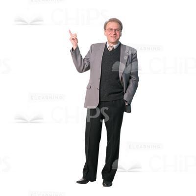 Smiling Teacher Pointing Up Cutout-0