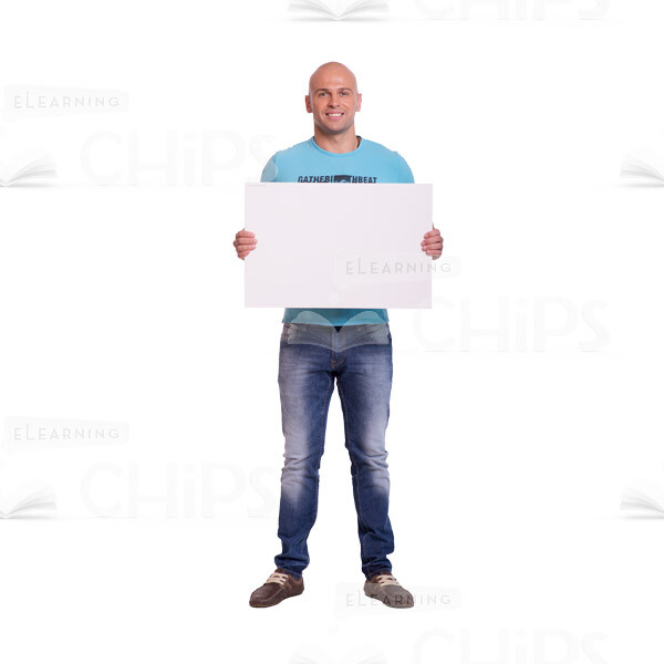 Cutout Photo Of Smiling Man Holding Placard-0