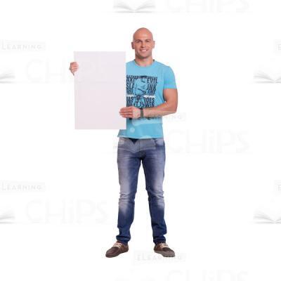 Cutout Image Of Excited Man With Vertical Board-0