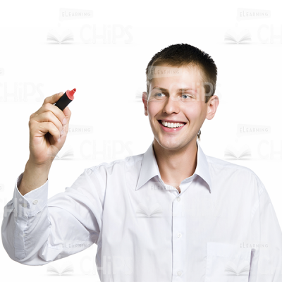 Joyful guy with a felt-tip pen photo-0