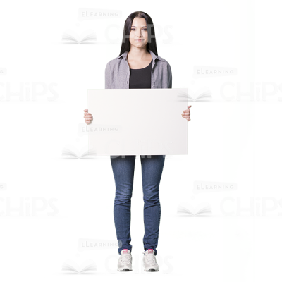 Cutout character with a horizontal white banner-0