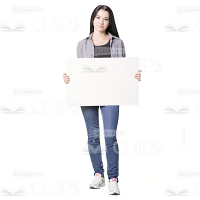 Cutout character with a horizontal white board-0