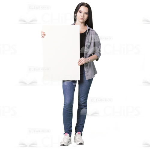 Cutout character with a vertical white board-0