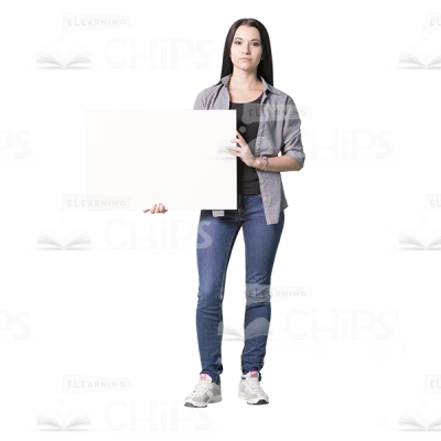 Presenting cutout character with a vertical placard-0
