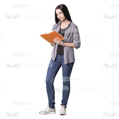 Focused cutout character with a diary-0