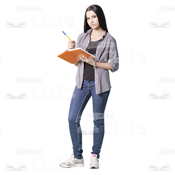 Cutout character with a diary -0 Cutout character with a diary -0