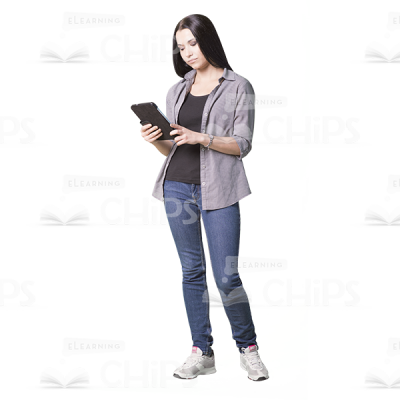 Museful cutout character with a tablet-0