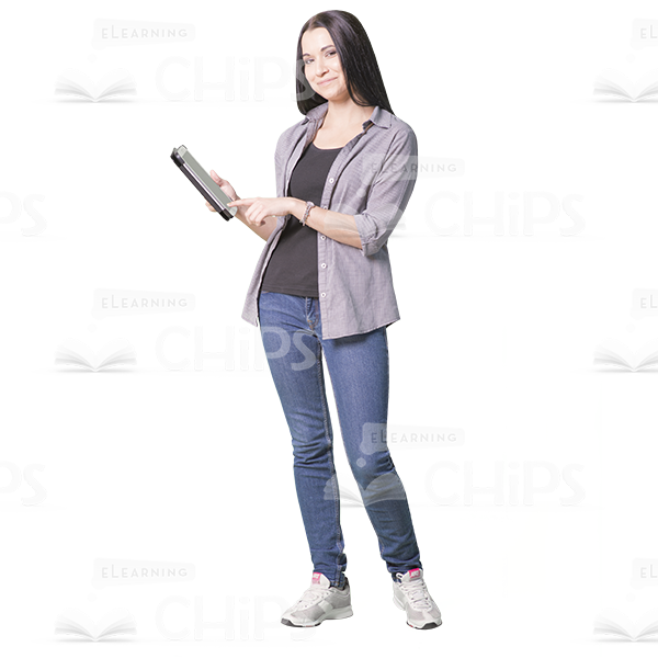 Cutout image of an amazed teenager with a tablet-0